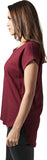 UC Long Back Shaped Slub Tee Burgundy - Luxcado