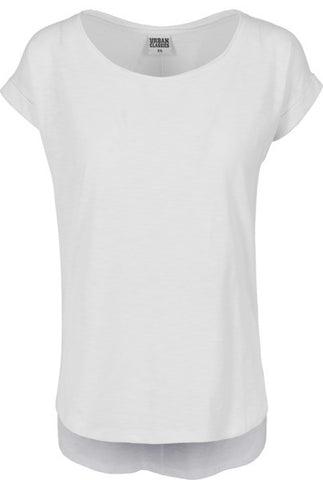 UC Long Back Shaped Slub Tee White - Luxcado