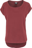 UC Long Back Shaped Slub Tee Burgundy - Luxcado