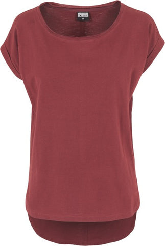UC Long Back Shaped Slub Tee Burgundy - Luxcado