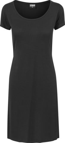 UC Side Slit Viscose Long Tee Black - Luxcado