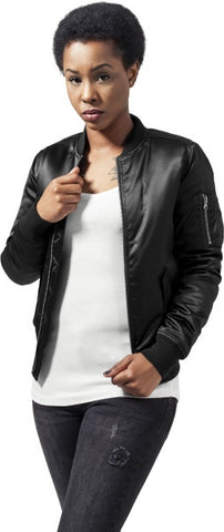 UC Satin Bomber Jakke Black - Luxcado