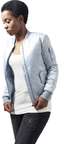 UC Satin Bomber Jakke Babyblue - Luxcado