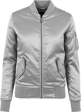 UC Satin Bomber Jakke Silver - Luxcado