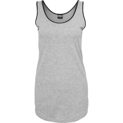 UC  Leather Imitation Piping Tank Top Grey - Luxcado