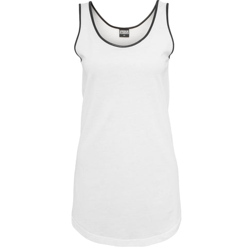 UC  Leather Imitation Piping Tank White - Luxcado